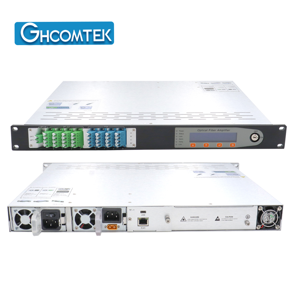 16 Port Out 1550nm CATV Optical Amplifer WDM LC/APC-LC/UPC  With Switch 2 Input Dual Power Supply  H...