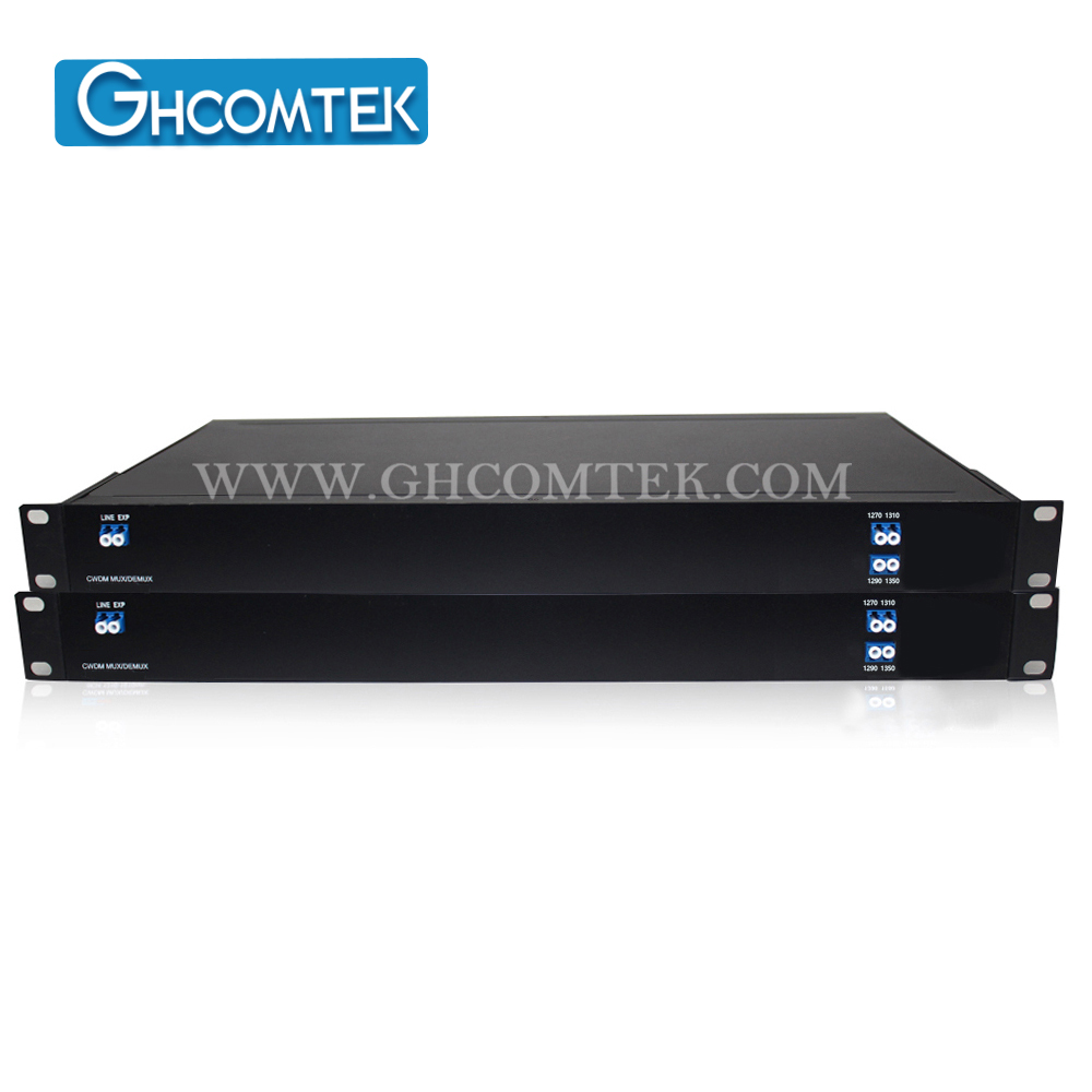  2-4CH CWDM Single Fiber MUX/DEMUX LC/UPC With EXP Port in 1U 19'' Rack   HY-7-CWSRxx