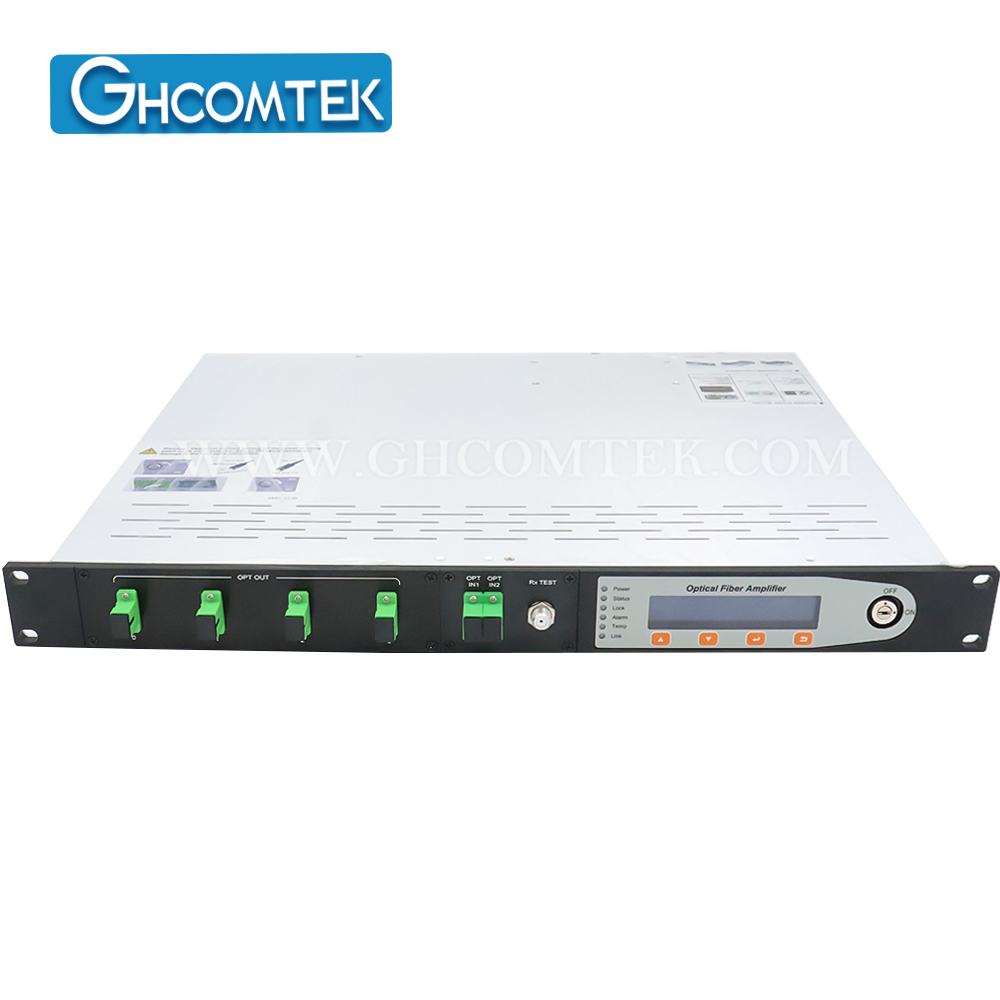 4  Port Out  1550nm CATV Optical Amplifer  SC/APC With Switch 2 Input Dual Power Supply  HY-21-2AM4P...