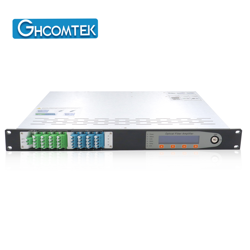 16 Port Out 1550nm CATV Optical Amplifer WDM LC/APC-LC/UPC  With Switch 2 Input Dual Power Supply  HY-21-2AM16PxxSW