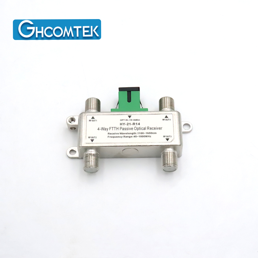 Passive FTTH Optical Receiver 4 RF Port With 1550nm Filter  HY-21-R14x