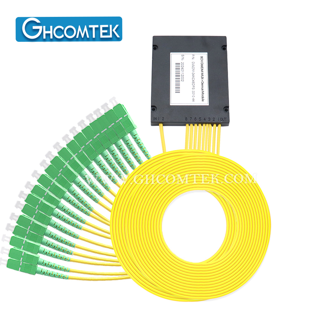 6-8CH Dual Fiber 100GHz DWDM Module MUX+DEMUX TX+RX ABS Box Package 2.0mm Cable 1 Meter  HY-7-DWDAxx