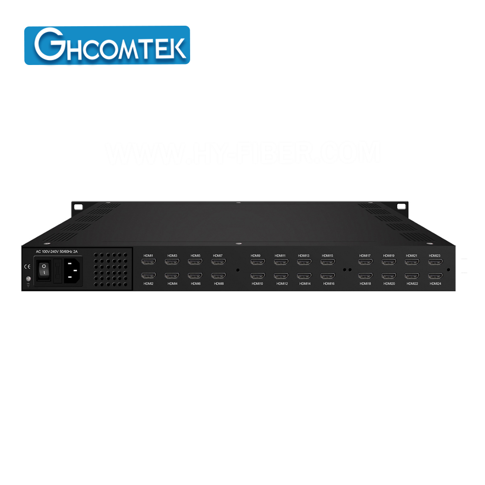 HD Encoder Modulator 16 Port HDMI +8 DVB-S/S2 Inputto 8 DVB-T Carriers and IP Output HY-21-EM24F