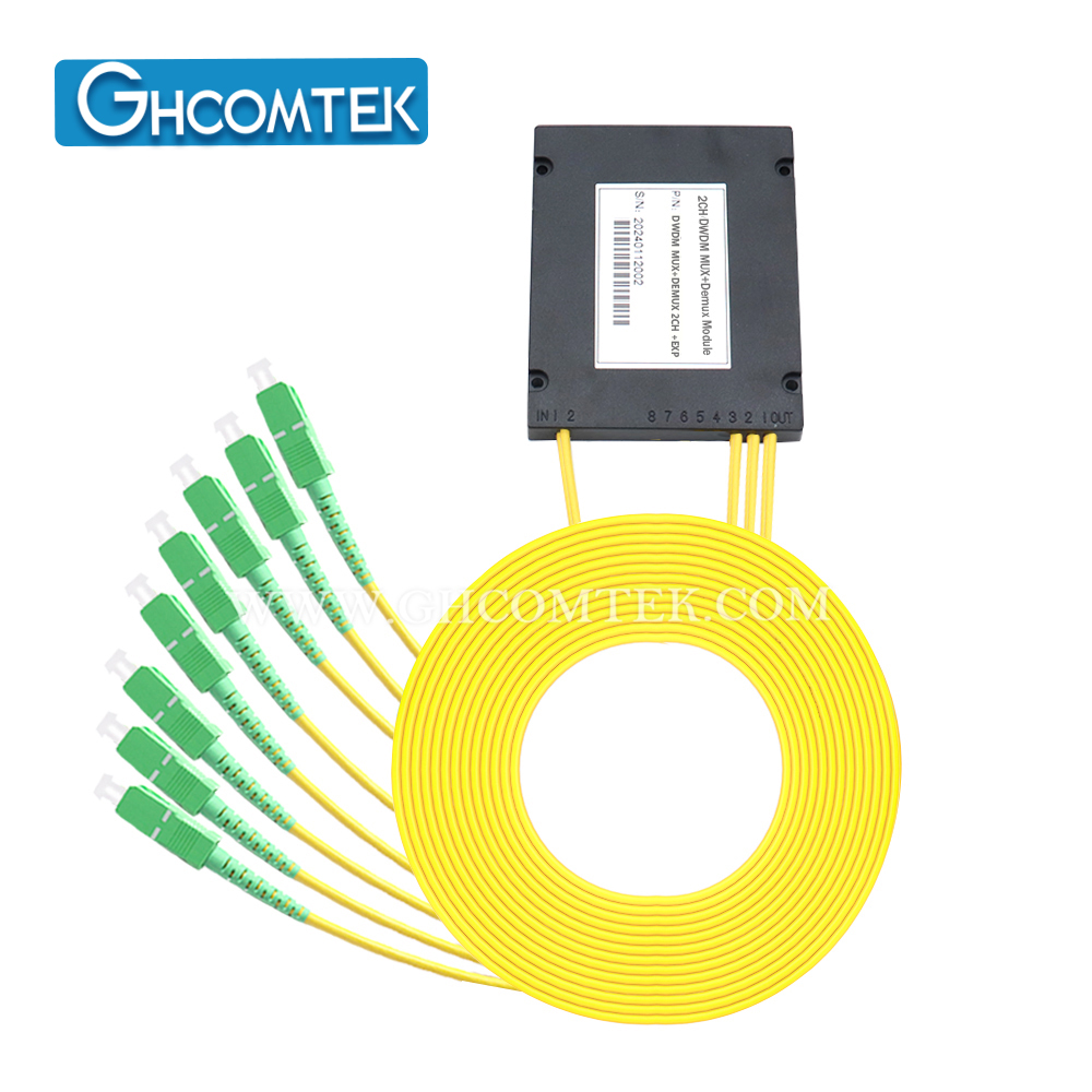 2-4CH Dual Fiber 100GHz DWDM Module MUX+DEMUX TX+RX ABS Box Package 2.0mm Cable 1 Meter  HY-7-DWDAxx