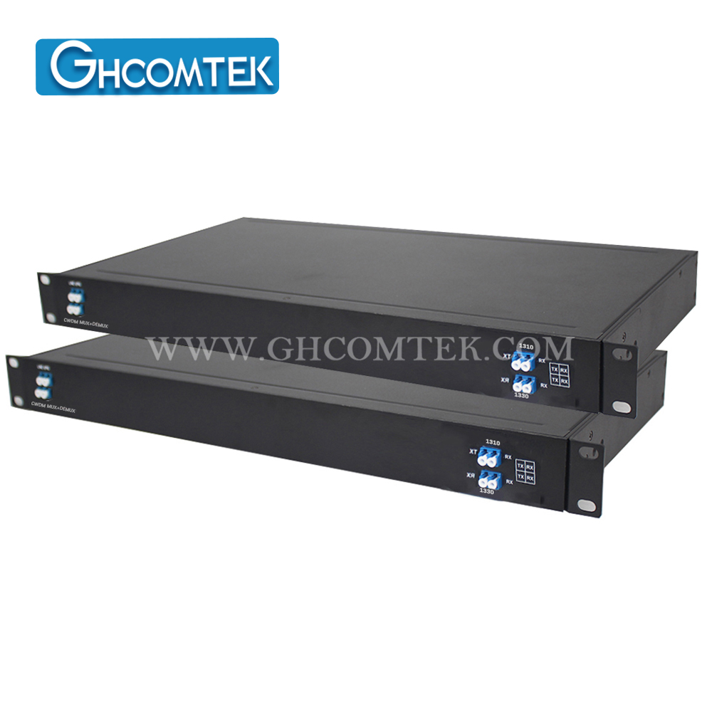 2-4CH CWDM Dual Fiber MUX+DEMUX LC/UPC With EXP Port in 1U 19'' Rack  HY-7-CWDRxx
