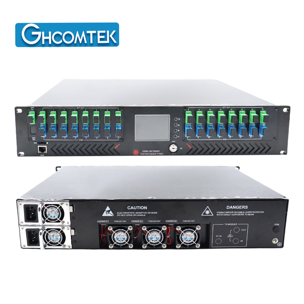 16  Port Out  1550nm CATV Optical Amplifer   with WDM SC/APC-SC/UPC  Dual Power Supply   HY-21AM16xxW