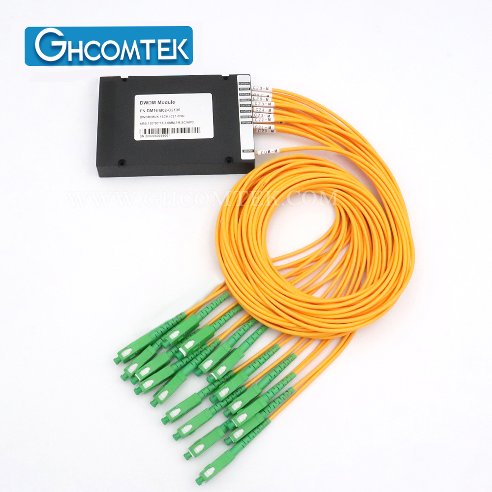 10-16CH Single Fiber 100GHz DWDM Module MUX/DEMUX TX/RX ABS Box Package 2.0mm Cable 1 Meter  HY-7-DWSAxx