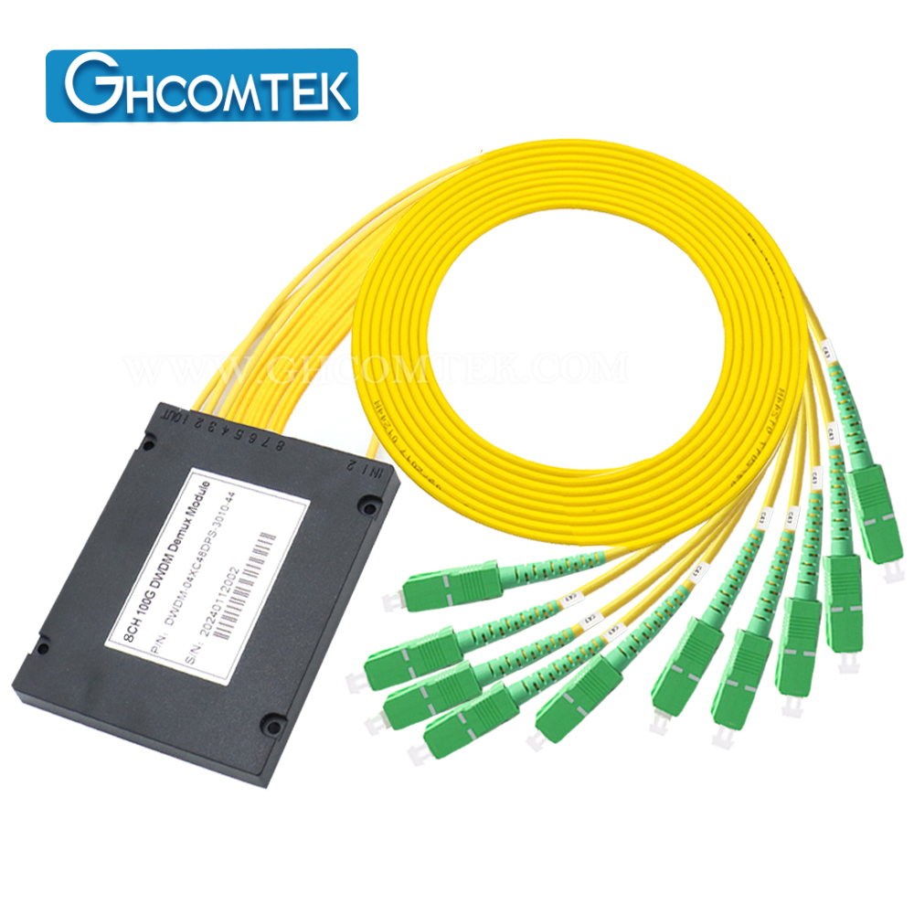 6-8CH Single Fiber 100GHz DWDM Module MUX/DEMUX TX/RX ABS Box Package 2.0mm Cable 1 Meter  HY-7-DWSAxx