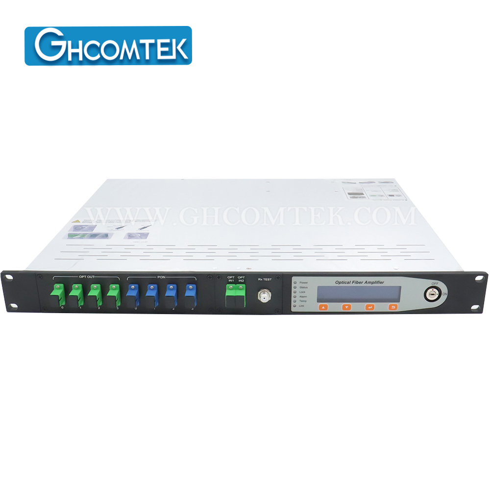 4 Port Out 1550nm CATV Optical Amplifer  WDM SC/APC-SC/UPC  With Switch 2 Input Dual Power Supply  H...