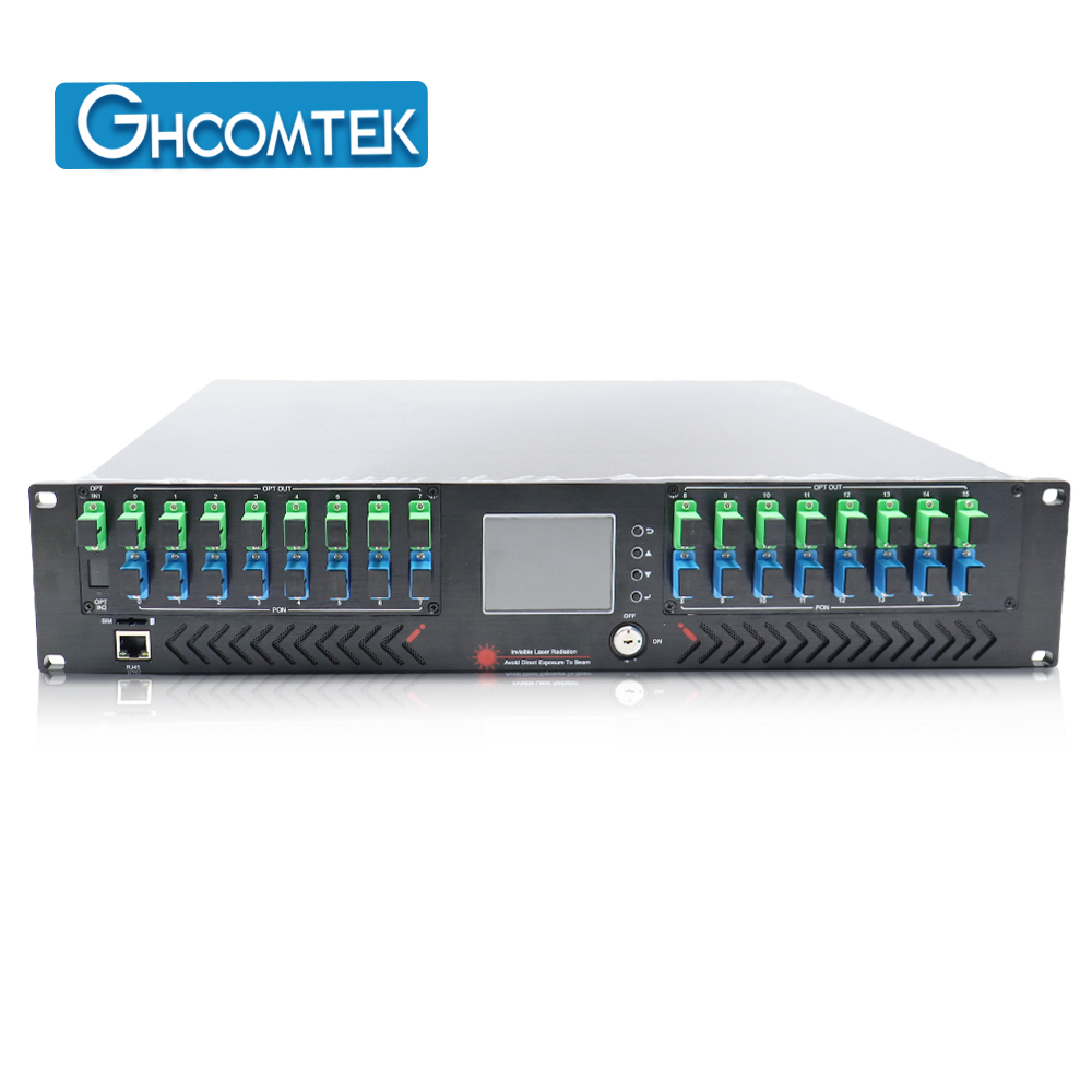 1550nm CATV Optical Amplifer 16x16dBm with WDM SC/APC-SC/UPC  Dual Power Supply   HY-21AM16xxW