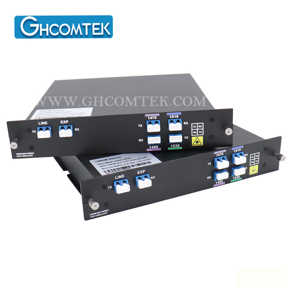 2-4CH CWDM  Dual Fiber MUX+DEMUX LC/UPC With EXP Port LGX Cassette   HY-7-CWDLxx