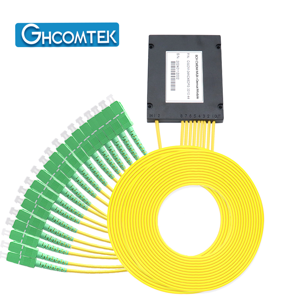 6-8CH Dual Fiber CWDM MUX+DEMUX ABS Box Package 2.0mm Cable 1 Meter SC/APC or LC/UPC  HY-7-CWDAxx