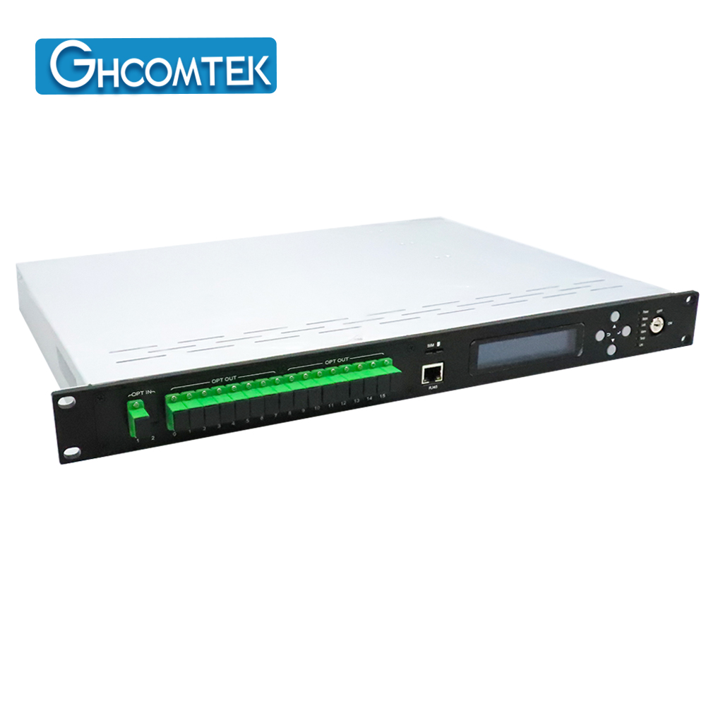 1550nm CATV Optical Amplifer 16  SC/APC Dual Power Supply  HY-21-AM16Pxx
