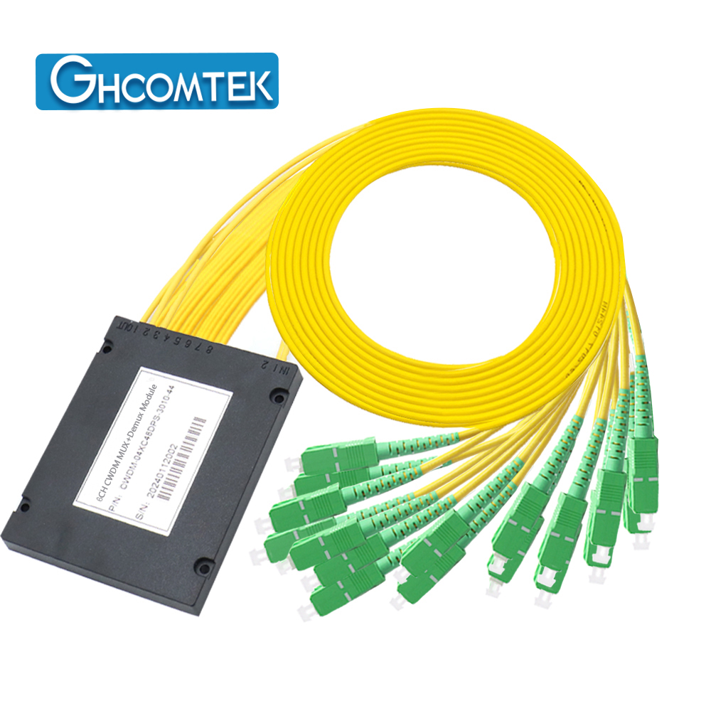 6-8CH Dual Fiber CWDM MUX+DEMUX ABS Box Package 2.0mm Cable 1 Meter SC/APC or LC/UPC  HY-7-CWDAxx