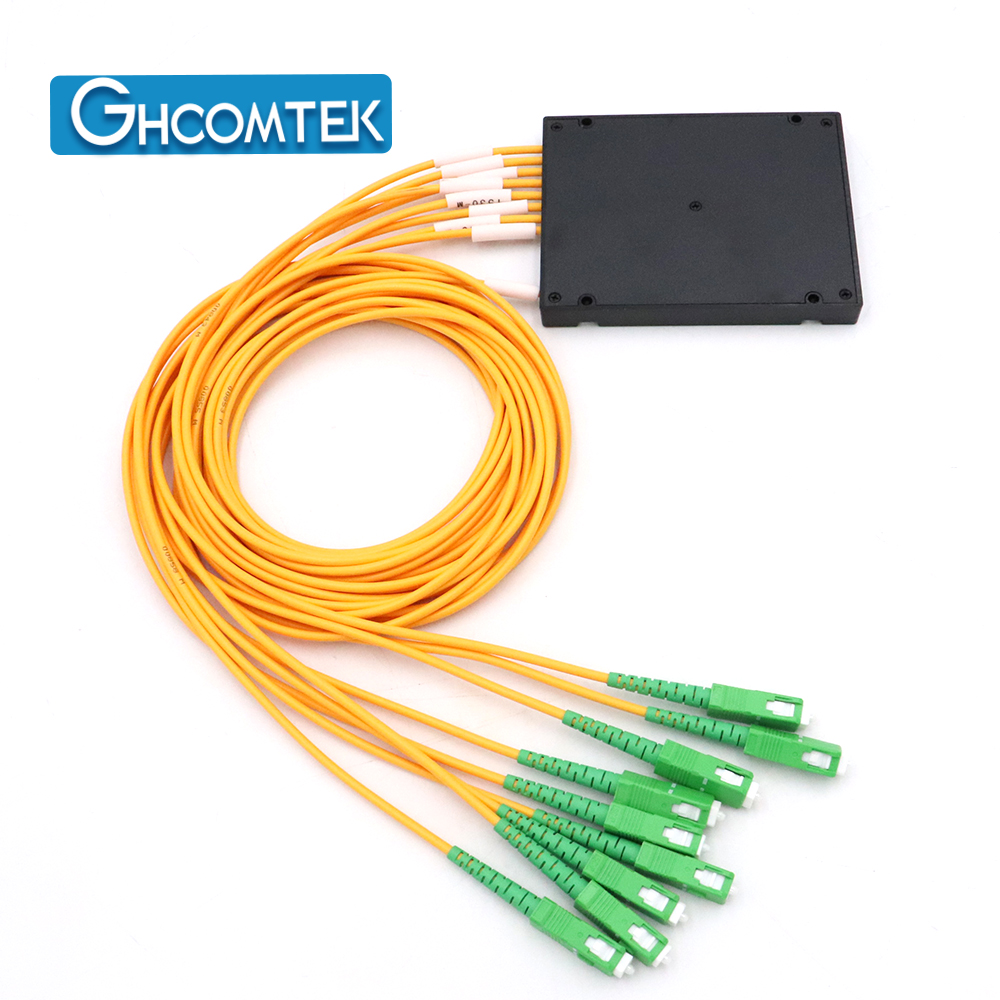 6-8CH Single Fiber CWDM MUX or DEMUX ABS Box Package 2.0mm Cable 1 Meter SC/APC or LC/UPC   HY-7-CWSAxx