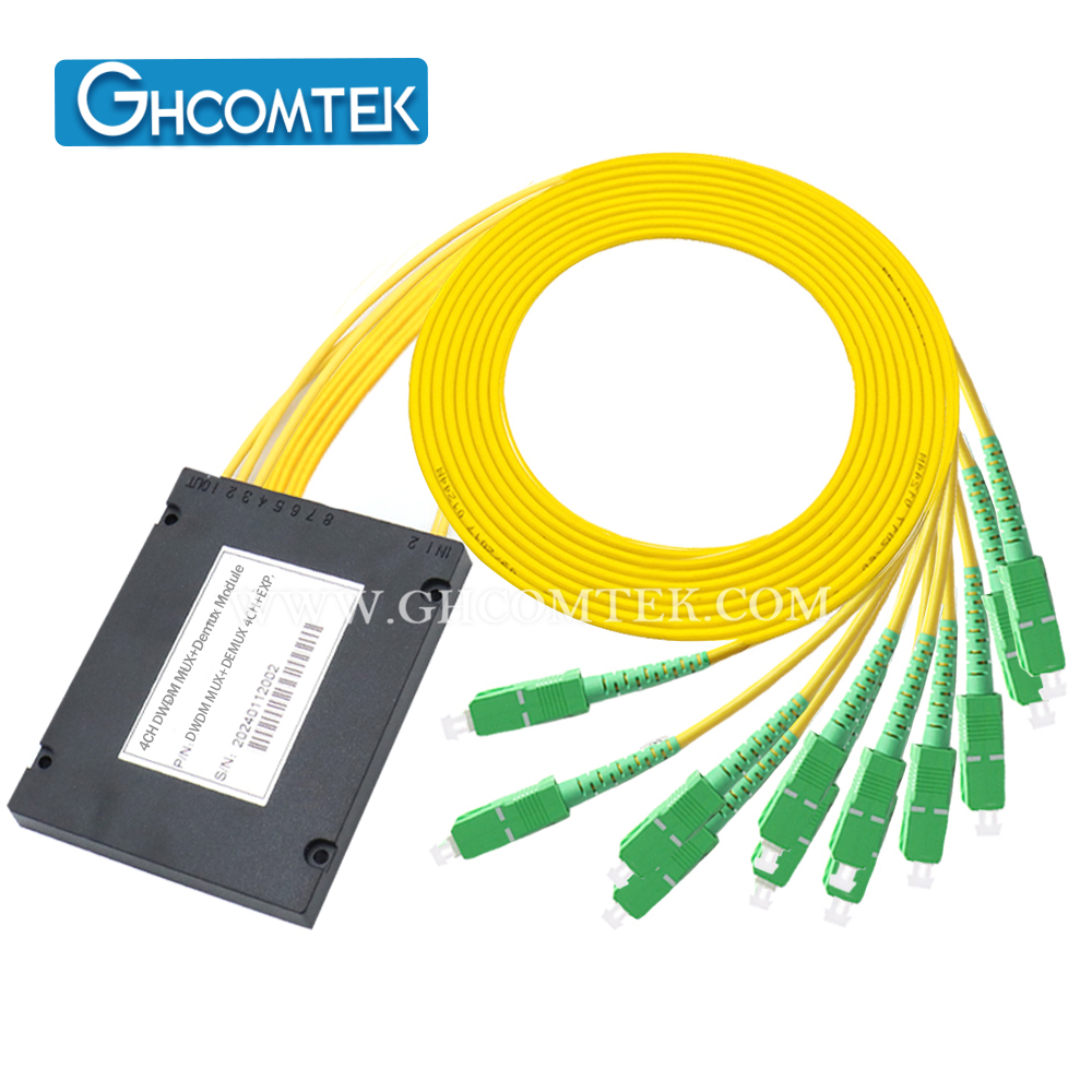 2-4CH Dual Fiber 100GHz DWDM Module MUX+DEMUX TX+RX ABS Box Package 2.0mm Cable 1 Meter  HY-7-DWDAxx