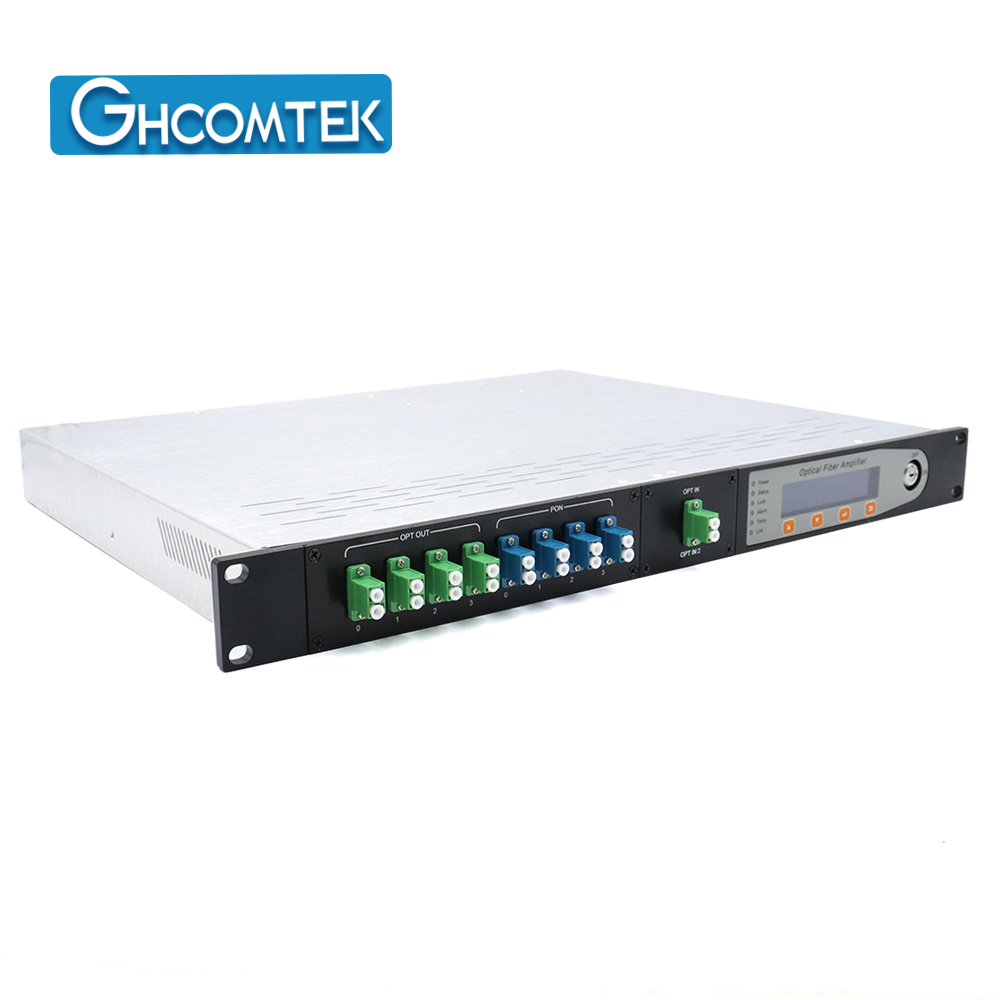 8 Port Out 1550nm CATV Optical Amplifer WDM LC/APC-LC/UPC  With Switch 2 Input Dual Power Supply  HY-21-2AM8PxxSW