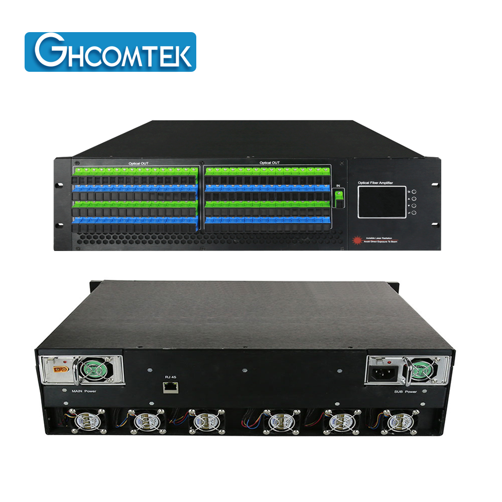 64  Port Out  1550nm CATV Optical Amplifer  With WDM SC/APC-SC/UPC Dual Power Supply   HY-21-AM64PxxW