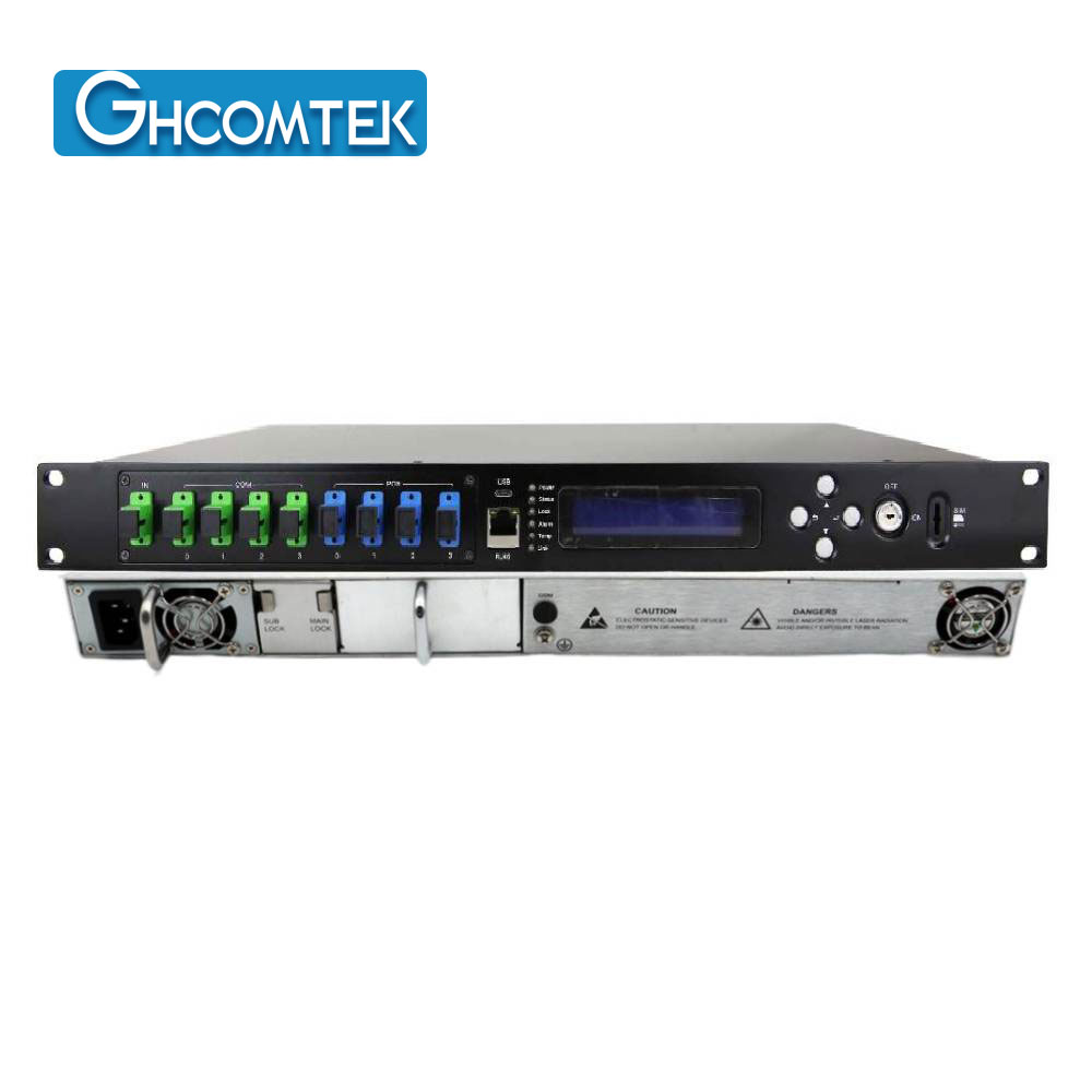 4  Port Out  1550nm CATV Optical Amplifer  With WDM SC/APC-SC/UPC Dual Power Supply   HY-21-AM4PxxW