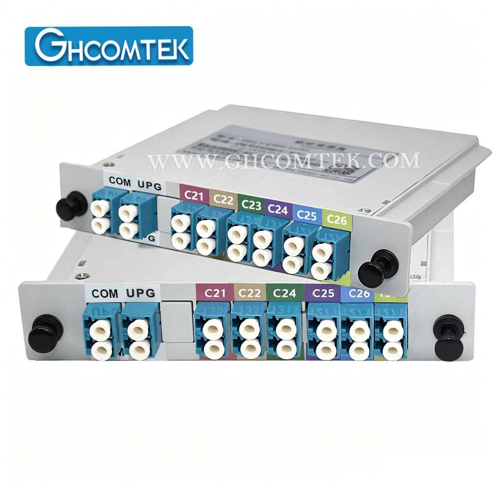 6-8CH Dual Fiber 100GHz DWDM Module MUX+DEMUX TX+RX Plastic LGX Cassette Package LC/UPC  HY-7-DWDCxx