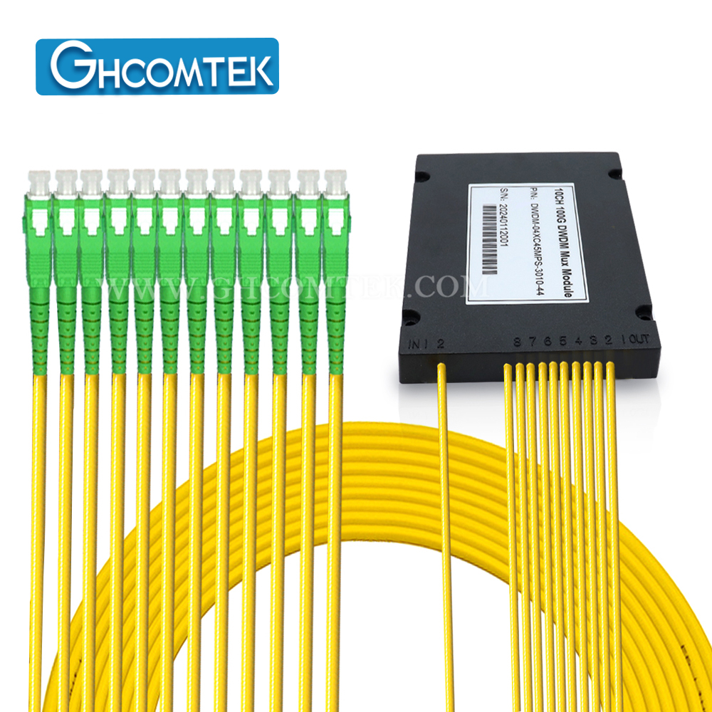 10-16CH Single Fiber 100GHz DWDM Module MUX/DEMUX TX/RX ABS Box Package 2.0mm Cable 1 Meter  HY-7-DWSAxx